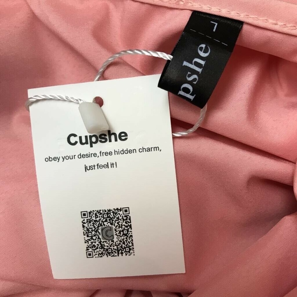 Cupshe Alarm Falbala Ruffle Dress Pink Sz L - Picture 8 of 8